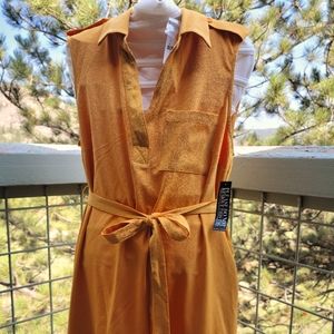 NWT Yellow sleeveless shirt dress